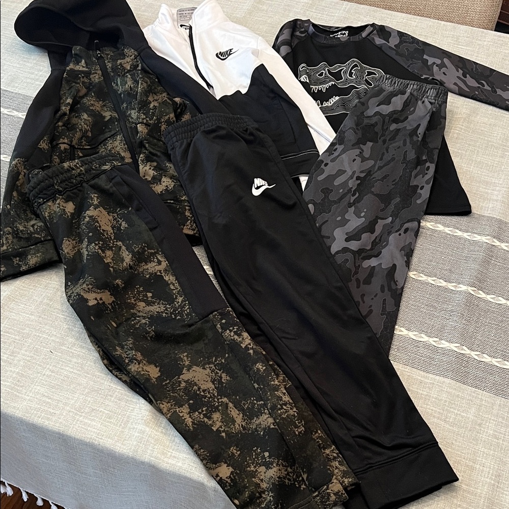 Nike Black and White Sportswear Set with Camouflage